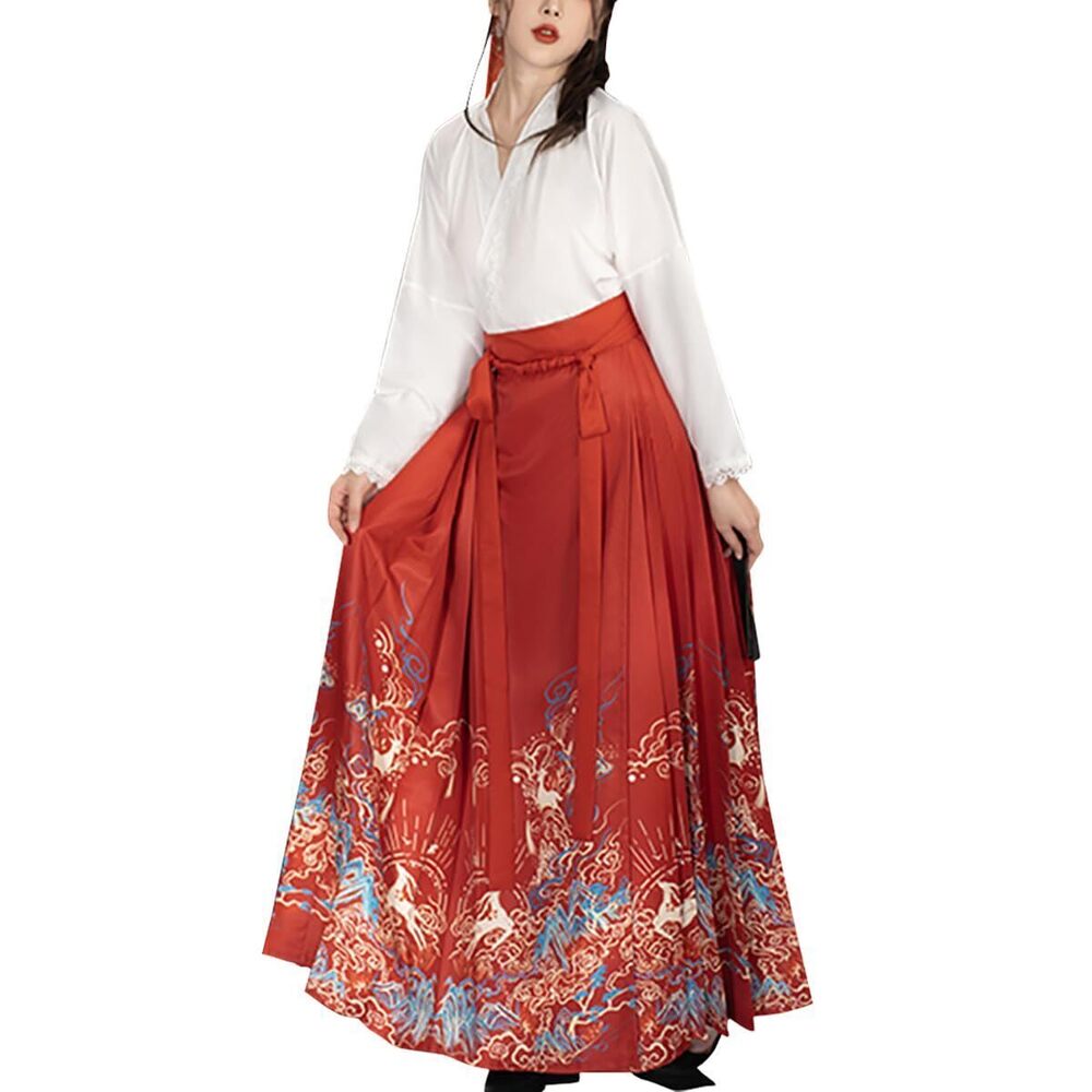 5321 Chinese Hanfu Costume Cross Collar Hanfu Shirt Mamianqun Skirt Outfit